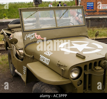 Un Américain Jeep estampillé poupée californienne, à la Great Central Railway, Leicestershire Banque D'Images