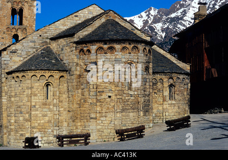 Santa Maria de Taüll. Église romane (s. XII). Taüll. Alta Ribagorça. Lleida. Espagne Banque D'Images