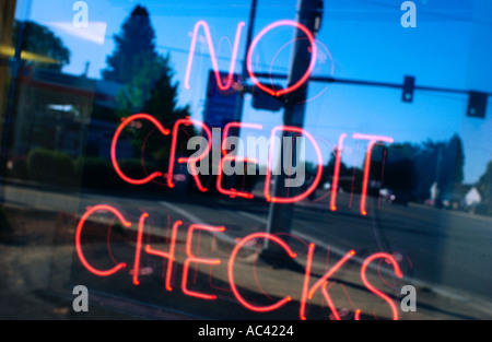 Pas de vérifications de crédit sign Banque D'Images