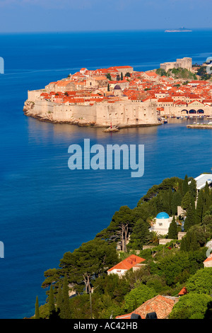 La ville fortifiée de Dubrovnik Croatie Banque D'Images