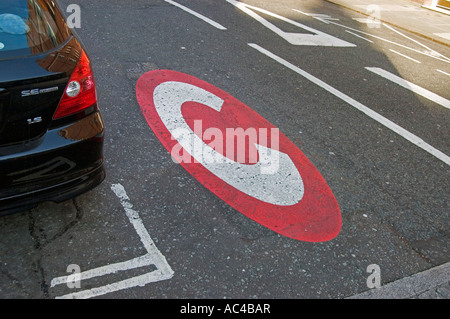 Congestion Charge Marquage Routier, Londres Banque D'Images