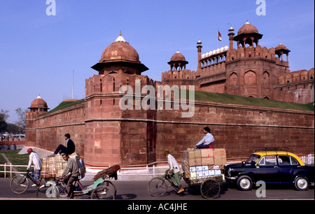 Inde New Delhi Old Delhi le Fort Rouge d'Uttar Pradesh Architecture Banque D'Images