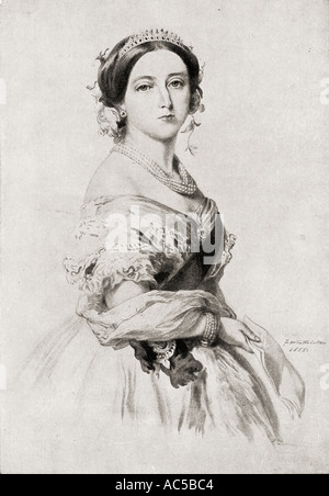 La reine Victoria, 1819 - 1901, vu ici en 1855. À partir d'un portrait par F Winterhalter Banque D'Images