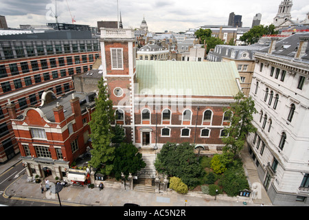 Eglise de Saint André par l'armoire, la reine Victoria Street, Londres, vue aérienne, conçu par Sir Christopher Wren Banque D'Images