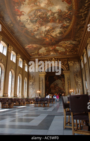 Hall peint dans la région de Old Royal Naval College Greenwich, London, UK Banque D'Images