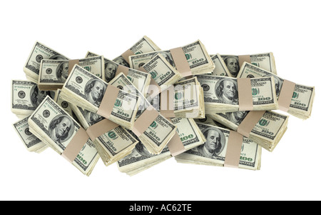 Pile of 100 dollar bills Banque D'Images