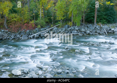 La rivière Wenatchee en automne Tumwater Canyon Cascades Gamme Washington USA Banque D'Images