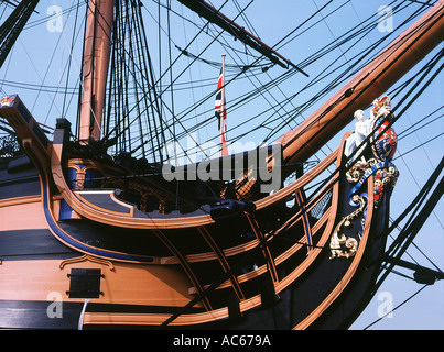 Hms victory detail. uniquement pour un usage éditorial. Banque D'Images