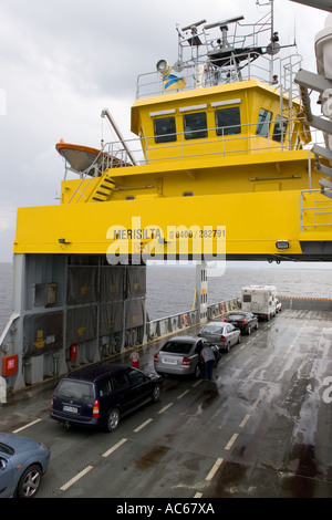 Vue depuis un ferry , Merisilta Hailuoto voyageant entre l'île et le continent, en mer , Finlande Banque D'Images