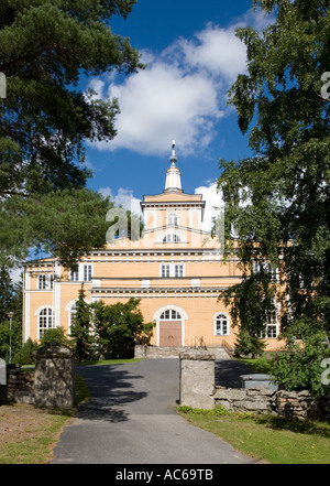 C.A architecte Engel conçu l'église en bois de 1844, et est l'une des plus grandes églises en bois en Finlande Kosula Banque D'Images