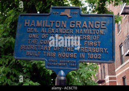 Hamilton Grange National Memorial sur Convent Avenue à Harlem Banque D'Images