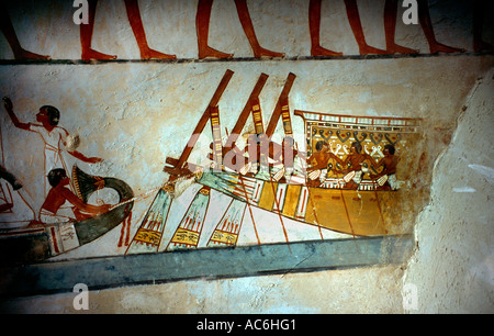 Luxor Egypte vallée des Nobles Tombe de Menna murales Banque D'Images