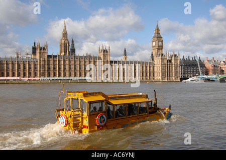 London Duck Tours en véhicule amphibie Banque D'Images