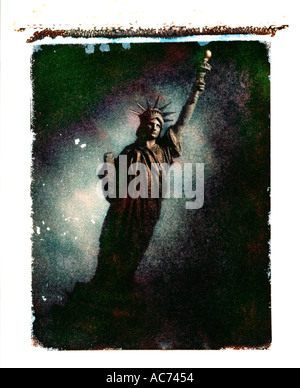 Transfert polaroid de statue de la liberté Banque D'Images