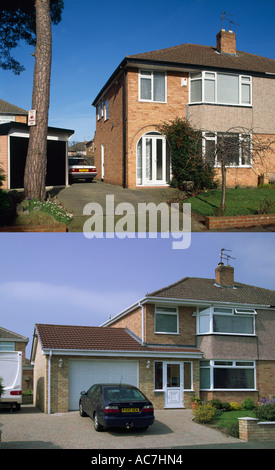 Amélioration de l'habitat maison mitoyenne de trois chambres Cheshire Angleterre Banque D'Images