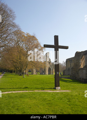 Abbaye de Glastonbury, Somerset, England, UK Banque D'Images