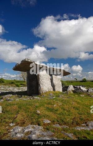 Portail de Poulnabrone tombe sur le Burren, comté de Clare, Irlande Banque D'Images