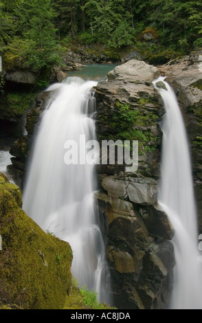 Le naseux de FALLS, Cascade, North Cascades, Washington State, USA Banque D'Images