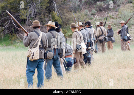 La guerre civile des batailles de reconstitution de Glorieta Pass et Apache Canyon au Nouveau Mexique Banque D'Images