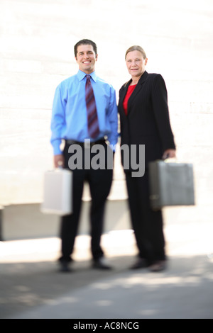 Young businessman et mature woman portrait Banque D'Images