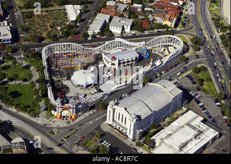 Luna Park Port Phillip Bay St Kilda Melbourne Australie Victoria aerial Banque D'Images