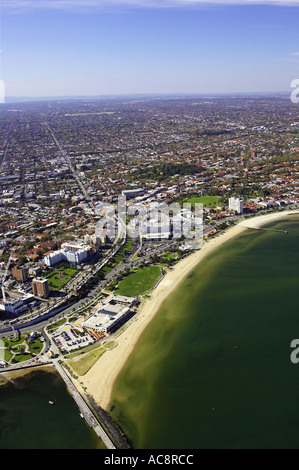 St Kilda Beach Port Phillip Bay Victoria Melbourne Australie aerial Banque D'Images