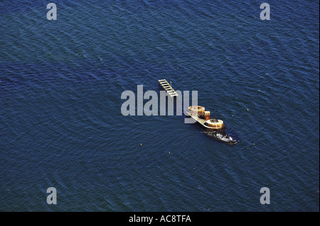 Épave historique de H M V S Cerberus Half Moon Bay Port Phillip Bay Victoria Melbourne Australie aerial Banque D'Images