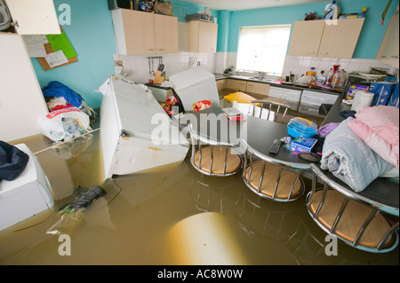 Les inondations sans précédent dans la région de Toll Bar près de Doncaster, dans le Yorkshire, UK, une cuisine noyés Banque D'Images