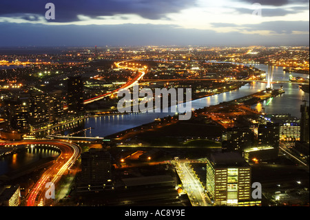 La Rivière Yarra vue de Rialto Towers Melbourne Australie Victoria Banque D'Images