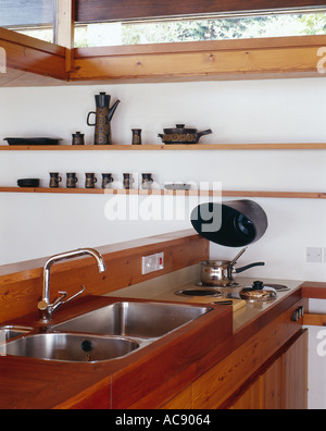 Maison Anderton, Goodleigh près de Barnstaple, Devon. La liste. Détail de cuisine. Architecte : Aldington et Craig Banque D'Images