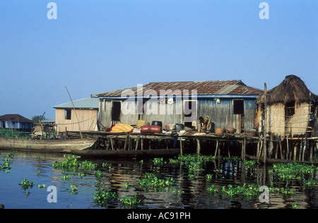 Maisons sur pilotis à Ganvie Bénin ; Banque D'Images