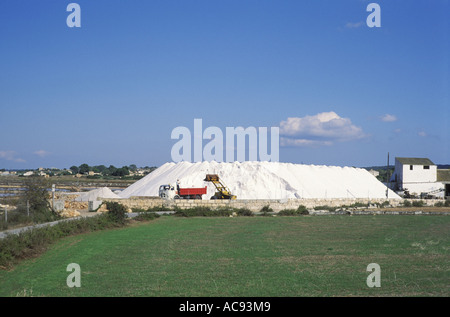 L'extraction de sel sur l'île de Majorque à Salinas de Levante, Espagne, Majorque Banque D'Images