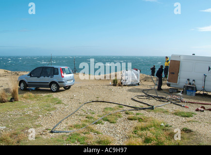 La publicité commerciale location Lieu de tournage Portland Bill Ford Fusion UK UE GO Banque D'Images