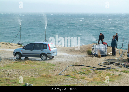 La publicité commerciale location Lieu de tournage Portland Bill Ford Fusion UK UE GO Banque D'Images