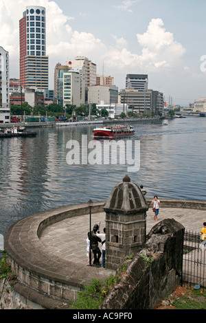 Vue de Manille et de fleuve de Pasig Intramuros Fort Santiago