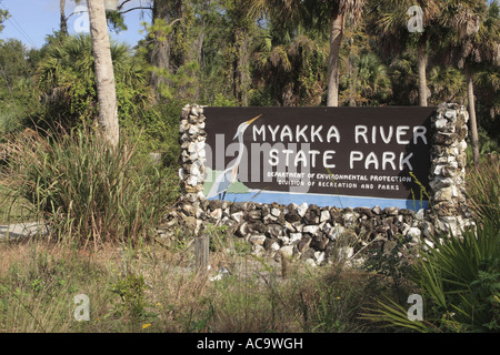 Entrée de la Myakka River State Park, Florida, USA Banque D'Images