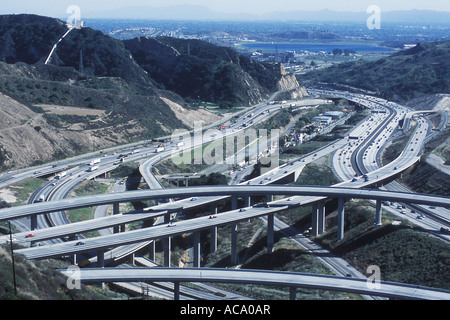Les 5 et 14 échangeur autoroutier Los Angeles California United States of America Banque D'Images