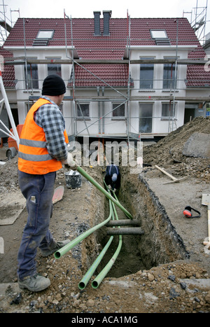 Construction d'une maison, Essen, Rhénanie du Nord-Westphalie, Allemagne Banque D'Images