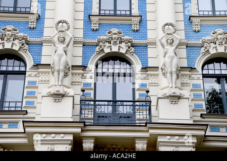 Lativa - Art Nouveau - Riga Banque D'Images