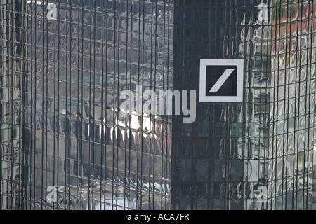 Les tours jumelles de la Deutsche Bank, Francfort, Hesse, Allemagne Banque D'Images