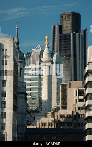 Monument à l'incendie de Londres, Angleterre, Royaume-Uni, ville. Banque D'Images