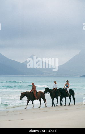 L'Ridiers sur trois Noordhoek Beach en arrière-plan de Hout Bay Cape Town Afrique du Sud Banque D'Images