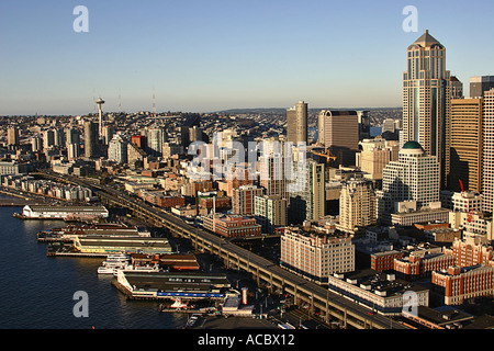 Vue aérienne de Seattle avant l'eau du sud Banque D'Images