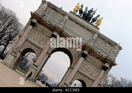 Arc de triomphe du Carrousel à Paris Banque D'Images