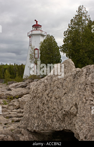 Grande baignoire phare sur le lac Huron, Ontario Canada Banque D'Images