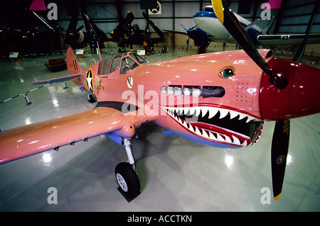 World War II Flying Tiger, Curtis P 40N Warhawk, au Musée d'histoire de l'Aviation de Kalamazoo, Kalamazoo, Michigan USA Banque D'Images