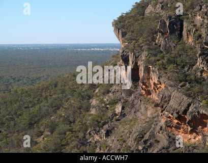 Vue du dessus tombe vers de ruche, plaine wimmera , Halls Gap, Victoria, Australie. Banque D'Images