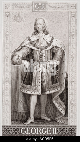 George II, 1683 - 1760. Roi d'Angleterre, 1727 - 1760. Banque D'Images