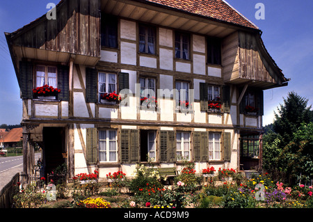 La moitié de la ville historique de Ratisbonne Bois à colombage colombages architecture cadre romantique romantisme vieux vieux, âgés de Banque D'Images