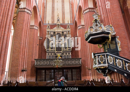 Eglise St Nicolas Wismar. St Nikolai-Kirche Zu Mecklenburg Vorpommern, Wismar, Allemagne Banque D'Images